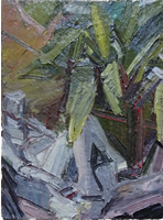 Peter Clossick Statue and Plant